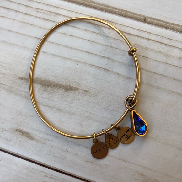 Alex & Ani blue stone American flag heart bracelet - Picture 3 of 3